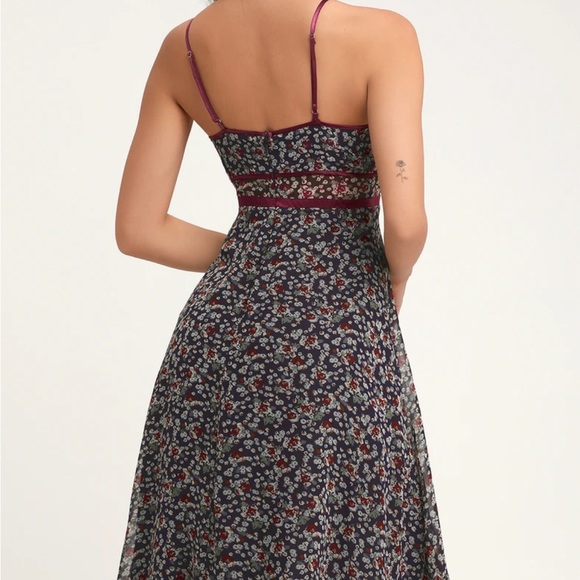 NWT Lulu’s Coralynn Floral Midi Dress Corset Bustier Strappy Size Small - Picture 2 of 14